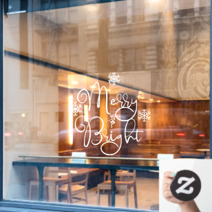 Christmas Merry & Bright Snowflake Shop Window Cling