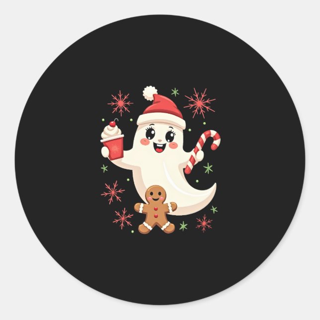 Christmas Merry Christmas For Gift Christmas Ghost Classic Round Sticker (Front)