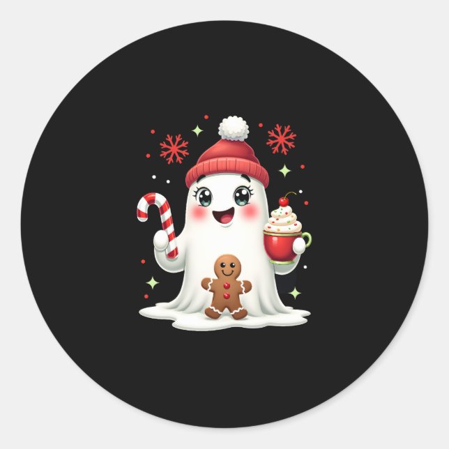 Christmas Merry Christmas For Gift Christmas Ghost Classic Round Sticker (Front)
