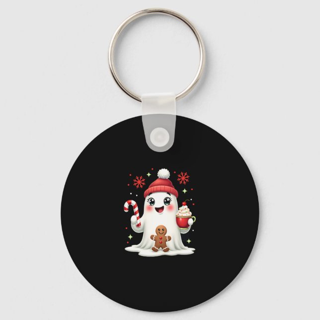 Christmas Merry Christmas For Gift Christmas Ghost Key Ring (Front)