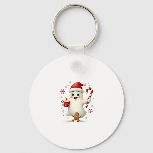 Christmas Merry Christmas For Gift Christmas Ghost Key Ring (Front)