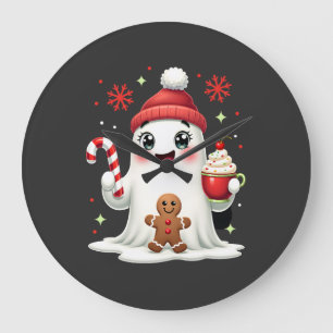 Christmas Merry Christmas For Gift Christmas Ghost Large Clock