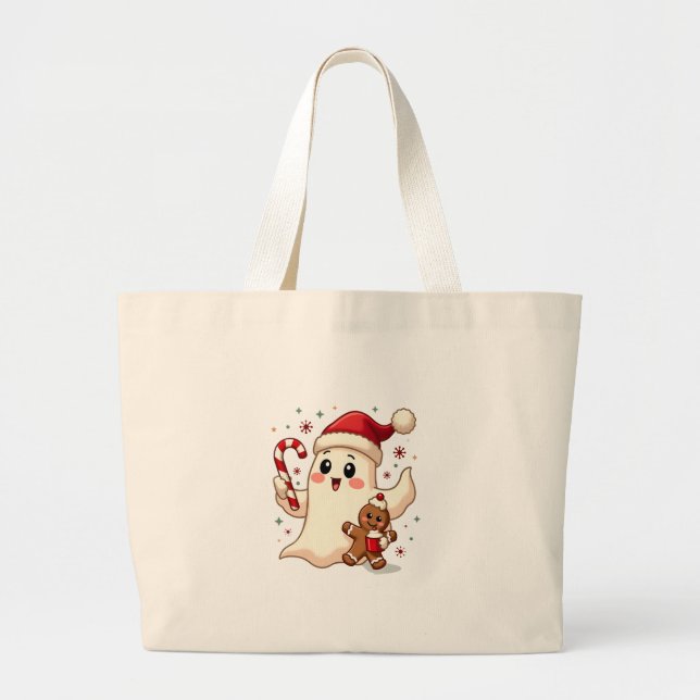 Christmas Merry Christmas For Gift Christmas Ghost Large Tote Bag (Front)
