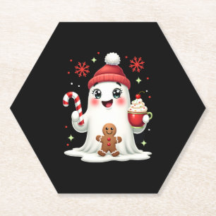 Christmas Merry Christmas For Gift Christmas Ghost Paper Coaster
