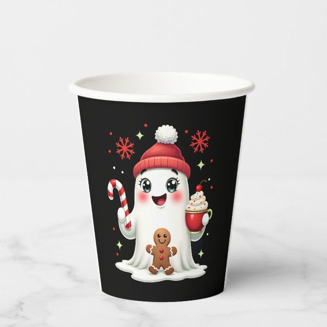 Christmas Merry Christmas For Gift Christmas Ghost Paper Cups (Front)