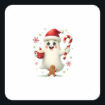 Christmas Merry Christmas For Gift Christmas Ghost Square Sticker<br><div class="desc">Christmas Merry Christmas For Gift Christmas Ghost (2)</div>