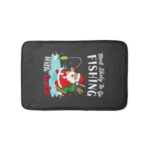 Christmas Merry Christmas For Gift Fishing Santa Bath Mat