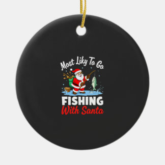 Christmas Merry Christmas For Gift Fishing Santa ( Ceramic Tree Decoration