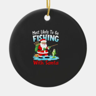 Christmas Merry Christmas For Gift Fishing Santa ( Ceramic Tree Decoration