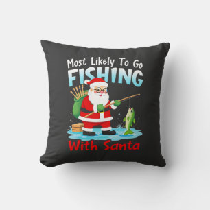 Christmas Merry Christmas For Gift Fishing Santa ( Cushion