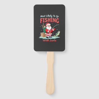 Christmas Merry Christmas For Gift Fishing Santa ( Hand Fan
