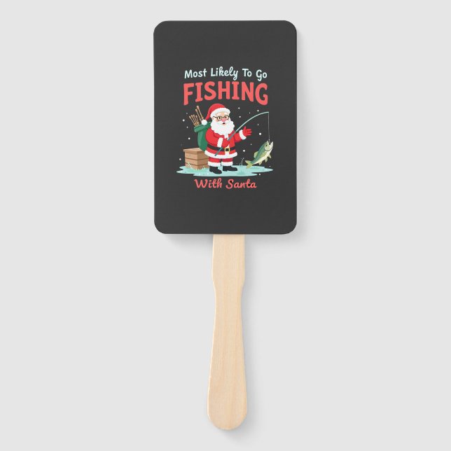 Christmas Merry Christmas For Gift Fishing Santa ( Hand Fan (Front)