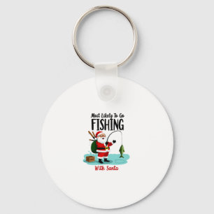 Christmas Merry Christmas For Gift Fishing Santa ( Key Ring