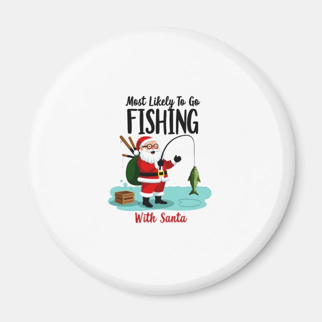 Christmas Merry Christmas For Gift Fishing Santa ( Magnet (Front)