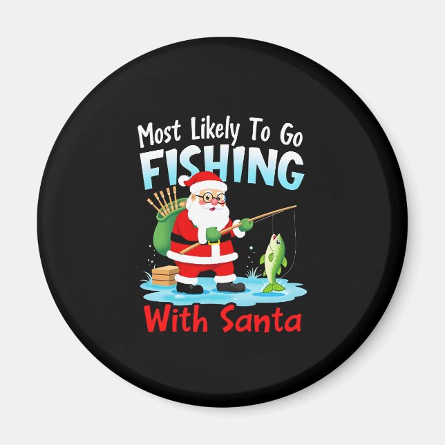 Christmas Merry Christmas For Gift Fishing Santa ( Magnet (Front)
