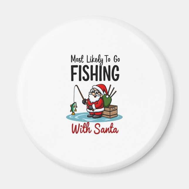 Christmas Merry Christmas For Gift Fishing Santa ( Magnet (Front)
