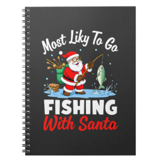 Christmas Merry Christmas For Gift Fishing Santa ( Notebook