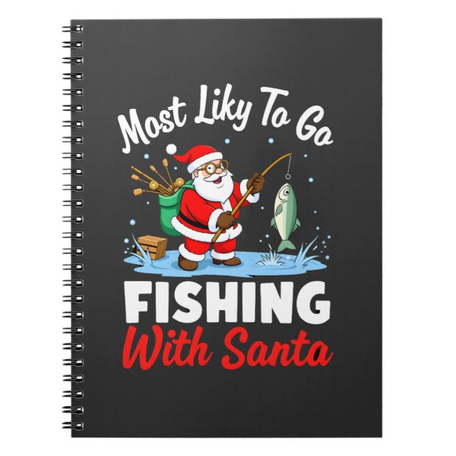 Christmas Merry Christmas For Gift Fishing Santa ( Notebook (Front)