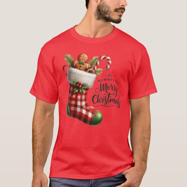 Christmas Merry Christmas For Gift Gingerbread Man T-Shirt (Front)