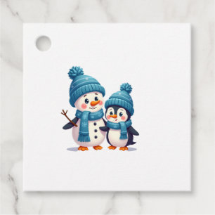 Christmas Merry Christmas For Gift Penguin Snowman Favour Tags