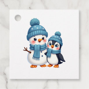 Christmas Merry Christmas For Gift Penguin Snowman Favour Tags