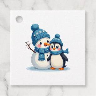 Christmas Merry Christmas For Gift Penguin Snowman Favour Tags