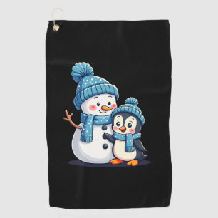 Christmas Merry Christmas For Gift Penguin Snowman Golf Towel