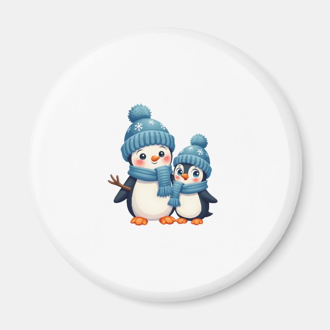 Christmas Merry Christmas For Gift Penguin Snowman Magnet (Front)