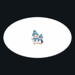 Christmas Merry Christmas For Gift Penguin Snowman Oval Sticker<br><div class="desc">Christmas Merry Christmas For Gift Penguin Snowman (2)</div>