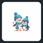 Christmas Merry Christmas For Gift Penguin Snowman Square Sticker<br><div class="desc">Christmas Merry Christmas For Gift Penguin Snowman (1)</div>