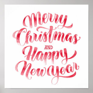 Christmas Merry Christmas & Happy New Year Poster