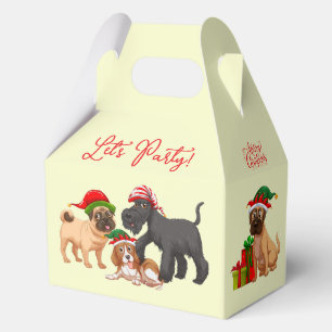 Christmas Merry Christmas Let's Party Dogs Gift Favour Box