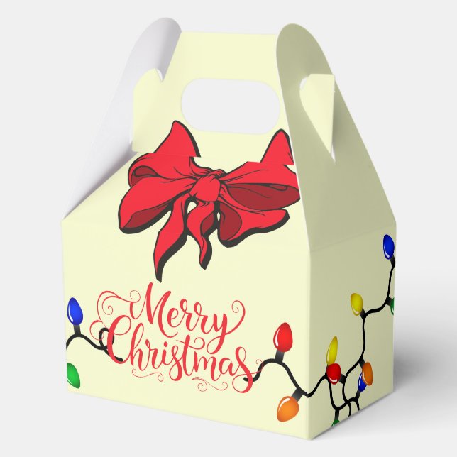Christmas Merry Christmas Lights Favor Gift Favor Favour Box (Front)