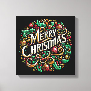 Christmas Merry Christmas Morning Holiday Cute Canvas Print