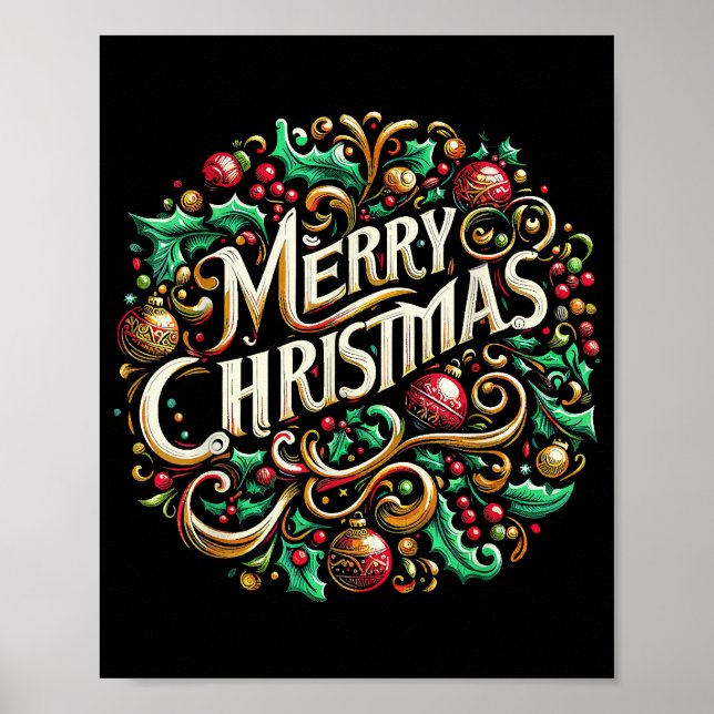 Christmas Merry Christmas Morning Holiday Cute Poster (Front)