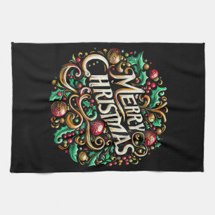 Christmas Merry Christmas Morning Holiday Cute Tea Towel