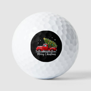 Christmas Merry Christmas Red Truck Tree Men Women Golf Balls