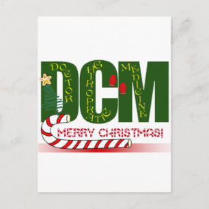 CHRISTMAS MERRY DCM - DOCTOR CHIROPRACTIC MEDICINE HOLIDAY POSTCARD