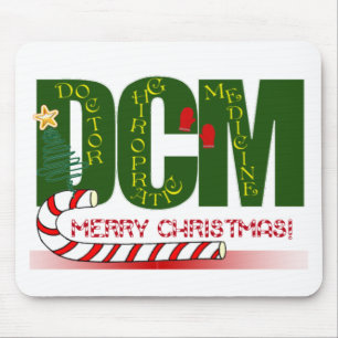 CHRISTMAS MERRY DCM - DOCTOR CHIROPRACTIC MEDICINE MOUSE MAT