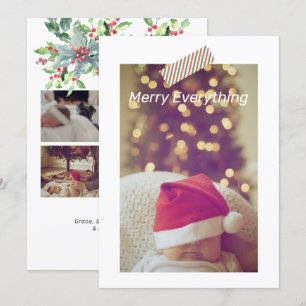 Christmas Merry Everything Photo Personalised Card