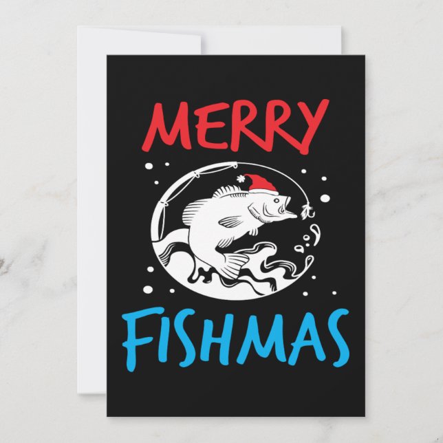Christmas Merry Fishmas Fish Pun Funny Holiday Save The Date (Front)