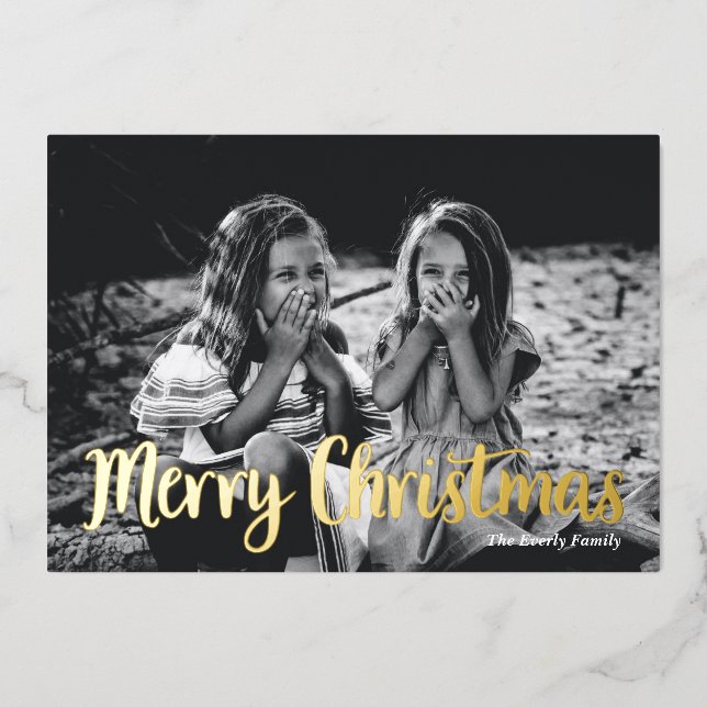 Christmas Merry Foil Holiday Card (Front)