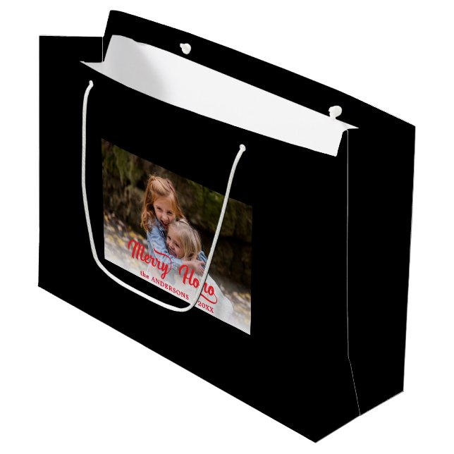 Christmas Merry Ho Ho Large Gift Bag (Front Angled)