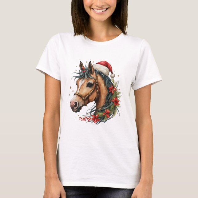 Christmas Merry Horsemas Christmas Horse  T-Shirt (Front)