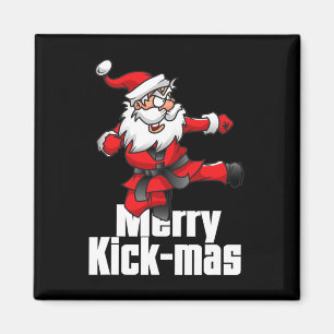 Christmas Merry Kick-mas Santa Claus Karate Magnet