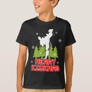 Christmas Merry Kickmas Funny Christmas Tree Kickb T-Shirt