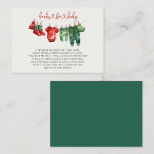 Christmas Merry Little Baby Shower Book Request  Enclosure Card