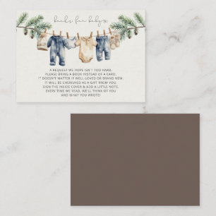 Christmas Merry Little Baby Shower Book Request Enclosure Card