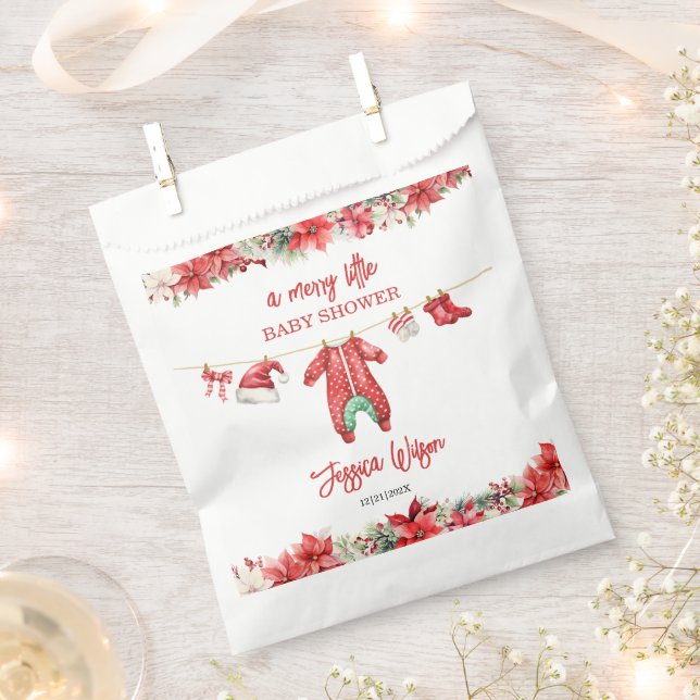 Christmas Merry Little Baby Shower Gender Neutral Favour Bags (Clipped)