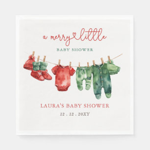 Christmas Merry Little Baby Shower Gender Neutral Napkin